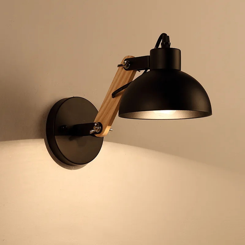 Креативные белые/черные простые светильники кухня столовая спальня фойе Настенные светильники в помещении украшения - Цвет абажура: Black