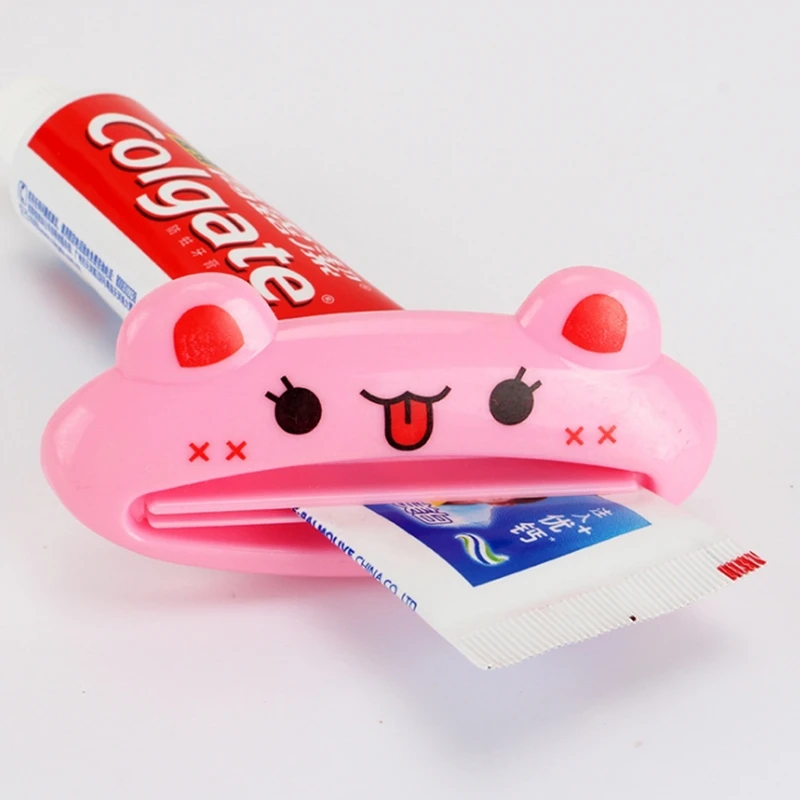 Мультфильм зубная паста соковыжималки диспенсер для ванной товары для дома зубная паста аксессуары свинья/лягушка/медведь/панда/кошка пластик