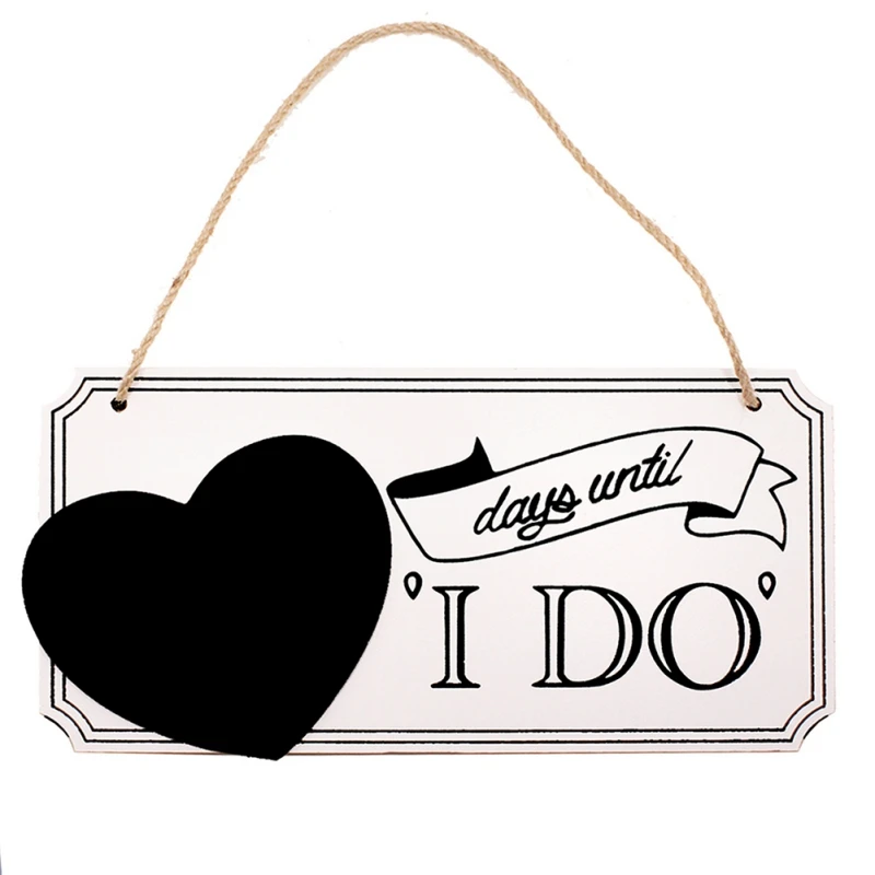 Деревянная буквенная надпись I Do Сердце шаблон обратного отсчета Свадебное Украшение подвесное доска - Цвет: A