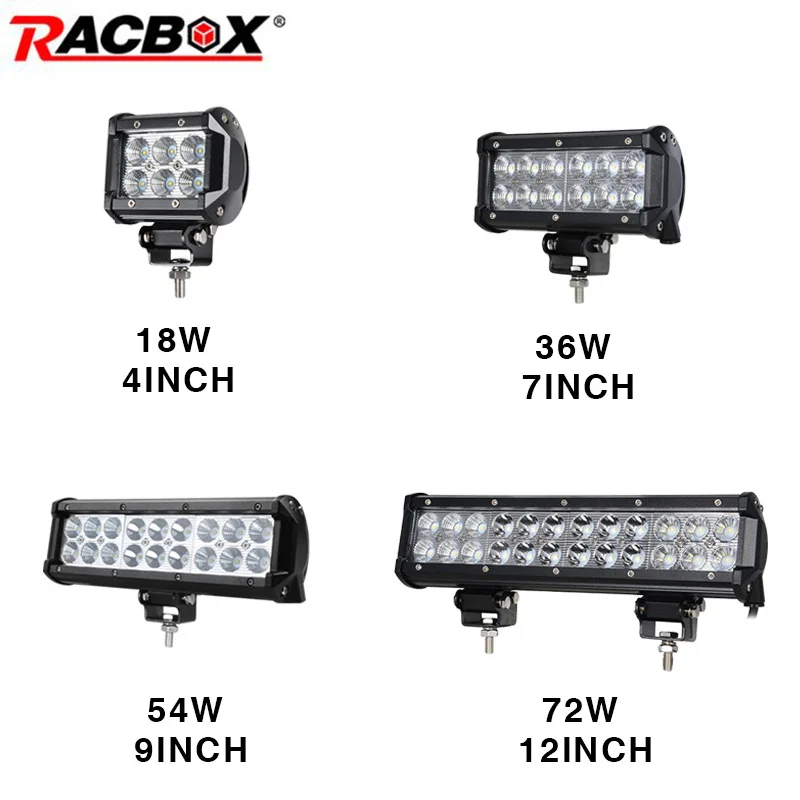 

Slideable Mounting Style 18W 36W 54W 72W 4" 9" 7" 12" Offroad LED Light Bar Work Lamp for ATV SUV Flood Spot Combo Beam 12V 24V