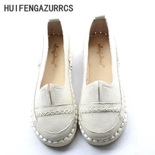 HUIFENGAZURRCS-Mori girl/художественные удобные полуботинки женские туфли на плоской подошве с мягкой подошвой Обувь ручной работы из натуральной кожи 2 цвета
