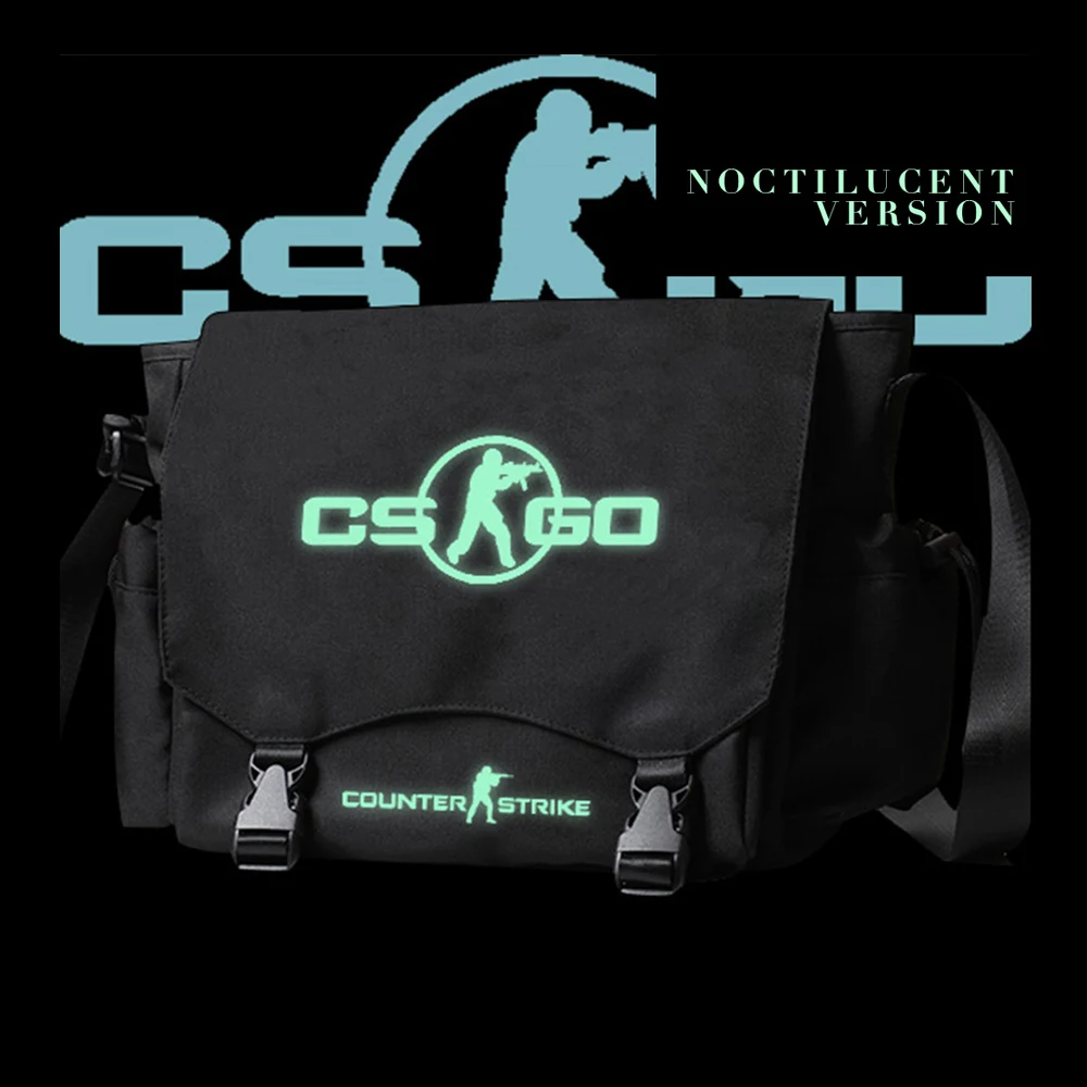

Zshop Luminous CSGO Bag OL Valve PC Game Single Bag for Teenager Students Bookbag Light in Dark