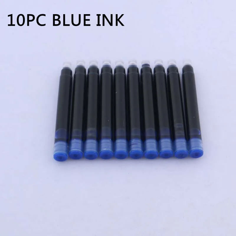 1 шт цвет офис Металл с черным EF перо Подарочная авторучка - Цвет: 10pc blue ink