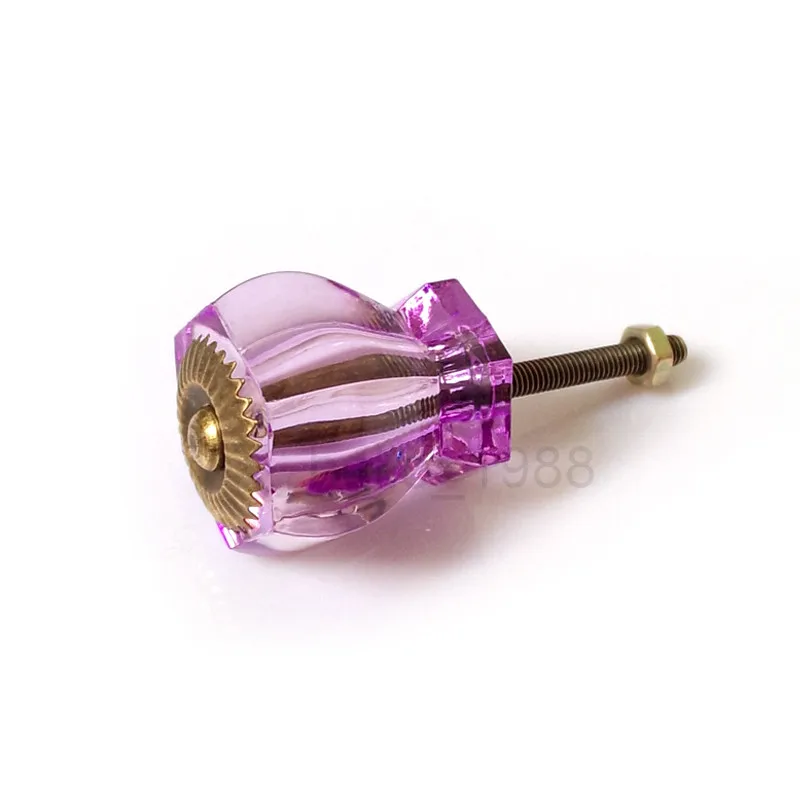 Acrylic Purple Cute Knob Kitchen Cupboard Closet Drawer Pull