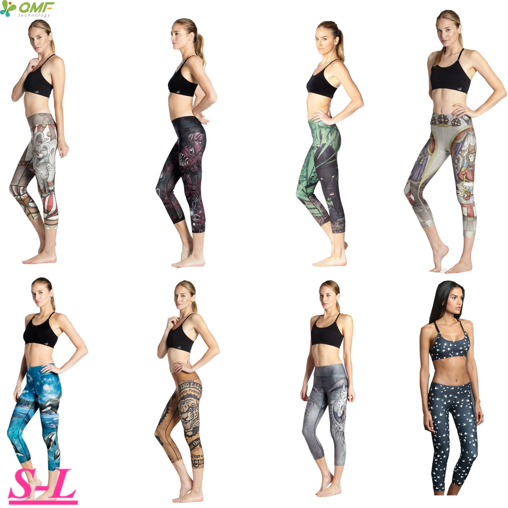 С животным принтом упражнения Бег укороченный Леггинсы для женщин Дикий Змея