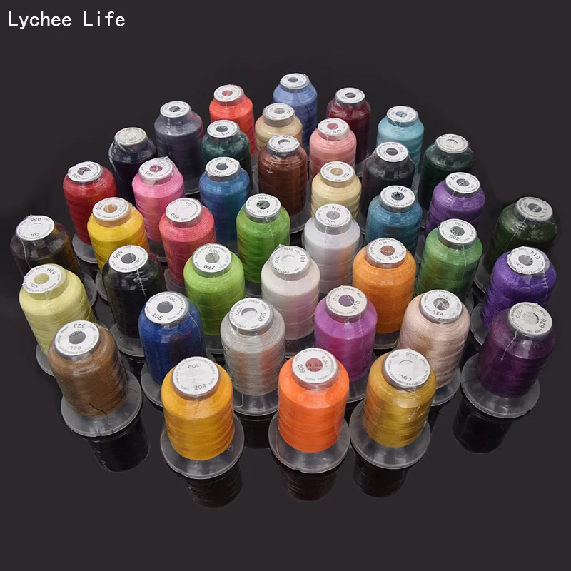 Lychee Life 40 цветов 120D/2 полиэфирная Вышивальная нить для одежды|Швейные нитки| |