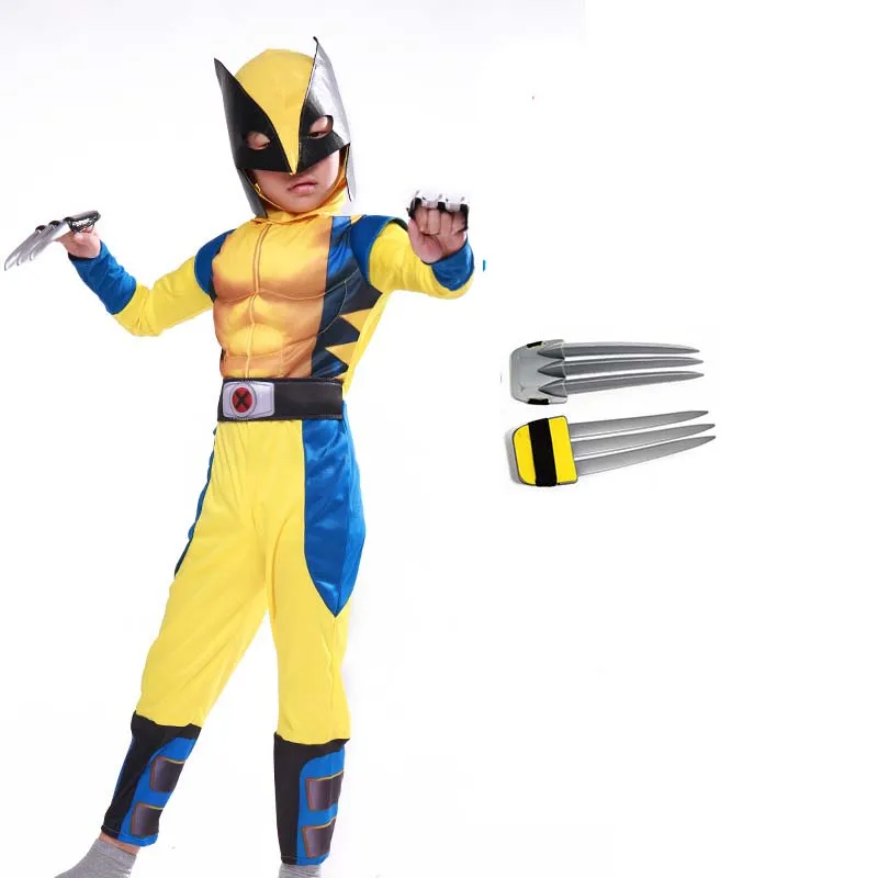 kid boy novelty halloween cosplay avengers costume wolverine chidren