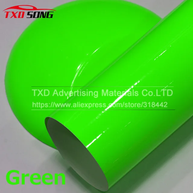 Aliexpress.com : Buy 6 Sizes Car Styling Glossy Green Fluorescent Car ...