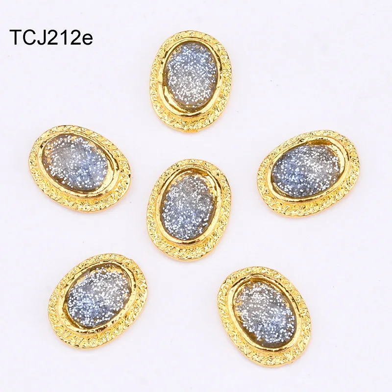 10 шт. блестящая фольга узоры дизайн ногтей стразы камни камень золотой гвоздь очаровательный Кристал для ногтей 3D украшение для ногтей TCJ210 - Цвет: TCJ212e