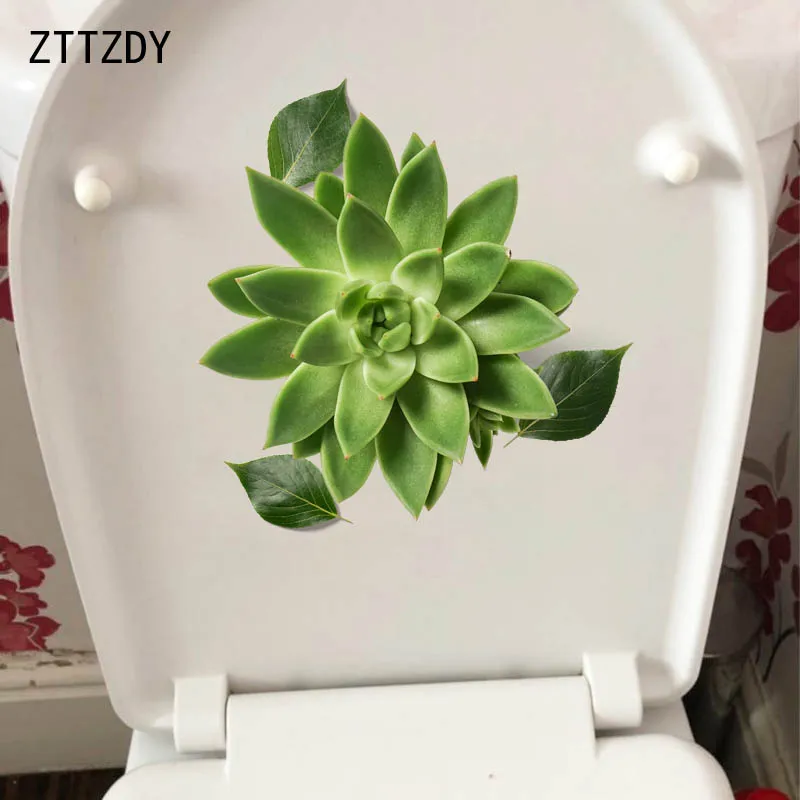 

ZTTZDY 22.8*23.7CM Succulents Modern Home Room Decor Wall Decals Creative Toilet Sticker T2-0037