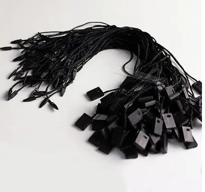

Special offer! 1000pcs Black White String Garment Tags Hang Tag Lock Plastic Snap Fastener Clothes Tags 18cmx 0.8cm