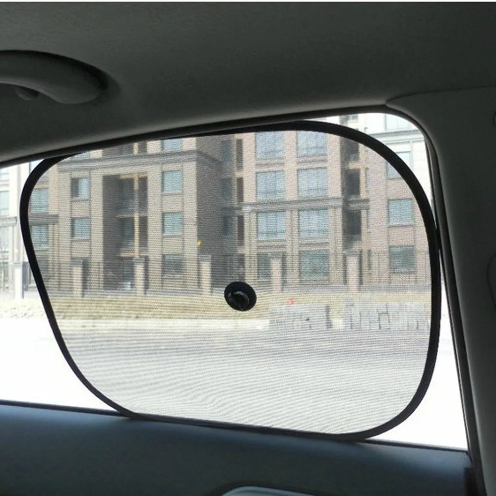 Автомобильные аксессуары для автомобиля, 2 X Black, для детей, для детей, для автомобиля, для окна, УФ-защита, шторка, сетка, солнцезащитные оттенки, двойное зеркало для салона автомобиля