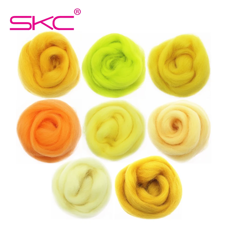 

10/50/100g Yellow Series Wool Fibre Flower Animal Toy Wool Felting Handmade Spinning DIY Craft Materials Tool Felt Christmas