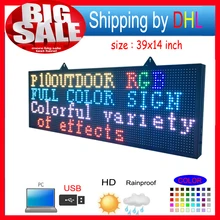 Open Close LED SIGN 39 X14 Programmable Scrolling Full Color Message Board
