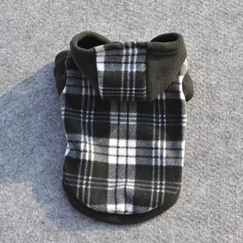 SYDZSW Winter Puppy Pet Clothing Fashion Plaid Small Dog Cat Hoodie Black Chihuahua Sweater Coat with Hooded Yorkshire Dogs Supplies1