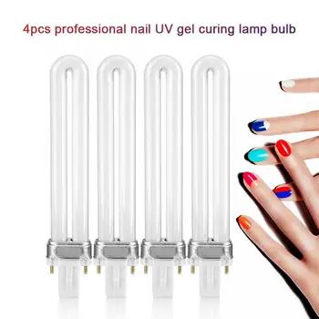 

For Nails 4Pcs/Set Manicure UV Nail Dryer Bulb 9W Nail Polish Gel Curing Light Tube Led