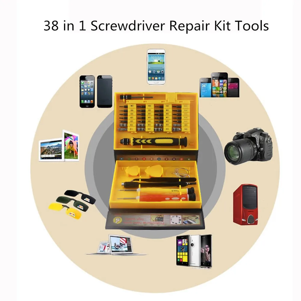 

tool 38 in 1 Screwdriver Repair Kit Tools for Samsung Galaxy S3 S4 iPhone 4 4S 5 u70408 DROP SHIP