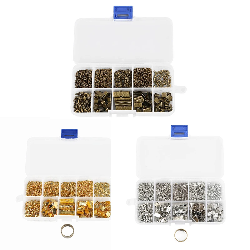 

1Box Lobster Clasps/Jump Rings/Crimp Cap/End Clasps/Extender Chain Metal Connectors For DIY Necklace Bracelet Jewelry Findings