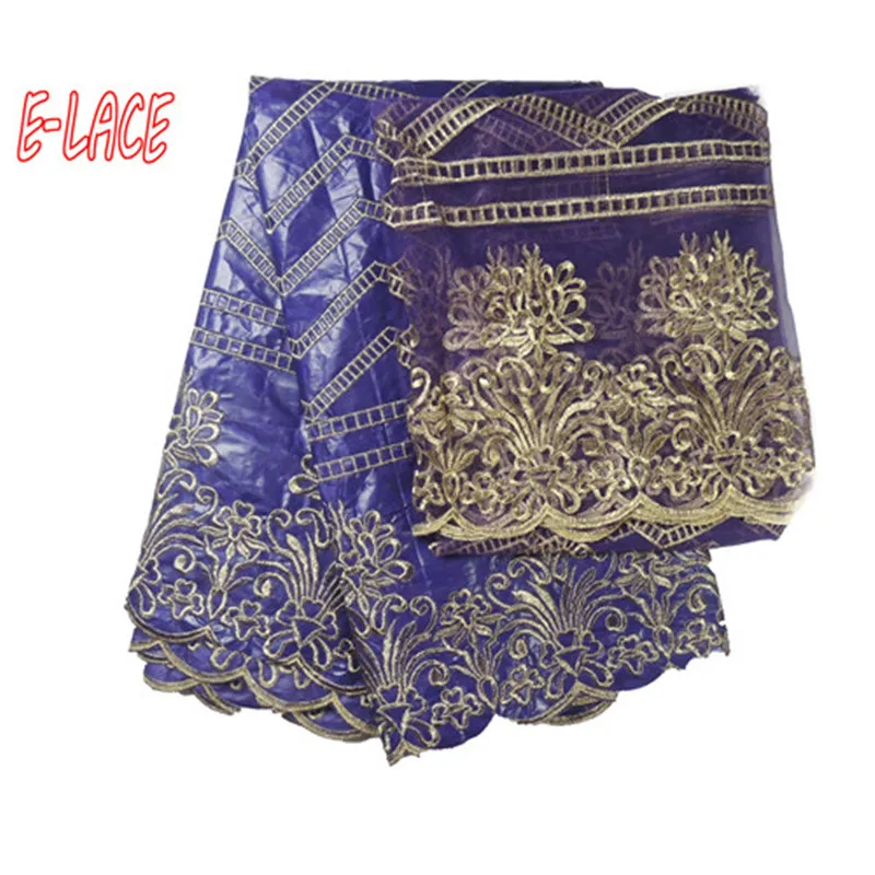 Elace Новый Дизайн Африканский Базен Riche Кружево Ткань 5 метров и тюль 2 ярдов мода