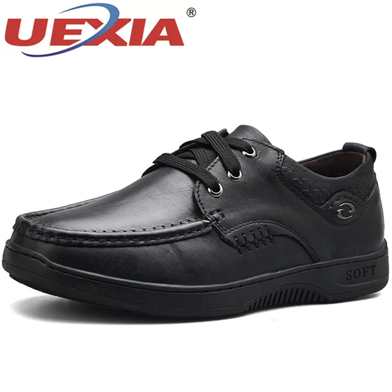 

UEXIA Man Casual Shoes Artificial Leather Slip-on Shoes for Male Black White Loafers Flat Spring Autumn Comfortable Driving Shoe