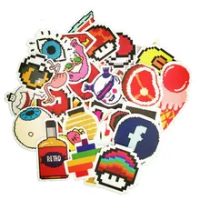 

48 Pcs My World Mosaic Pixel Style Series Stickers For Notebook PC Skateboard Bicycle Car Motorcycle DIY waterproof Toy Sticker