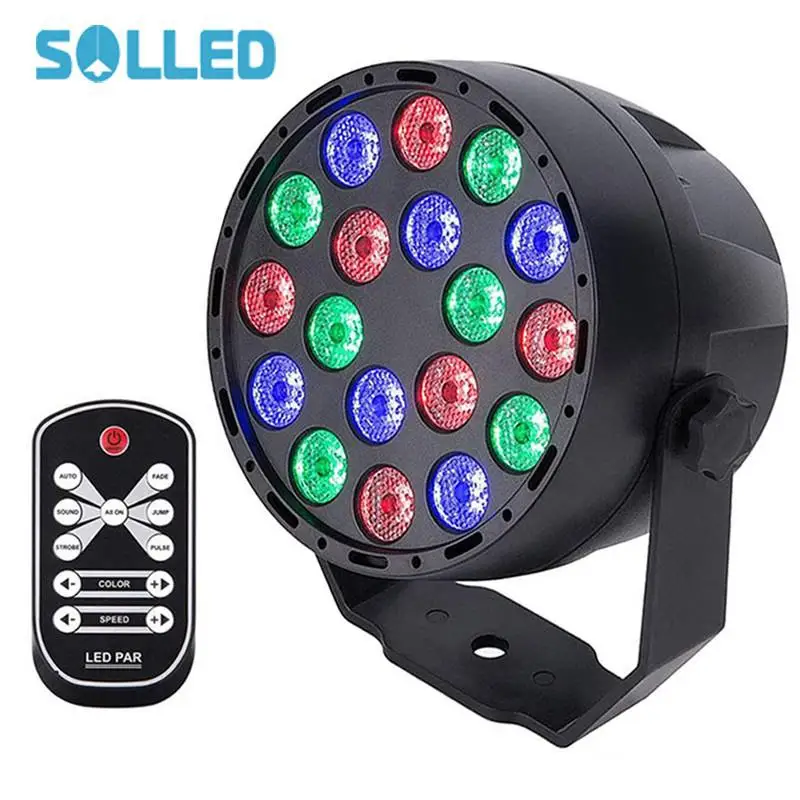

SOLLED 18W 18LEDs Sound Sensor Projection Light Colourful Stage Lamp for Halloween Christmas Party US Plug