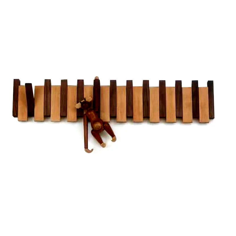 Wall coat hook  Decorative hook  Wooden strip clothes hook wood living room behind the door of Xuanguan