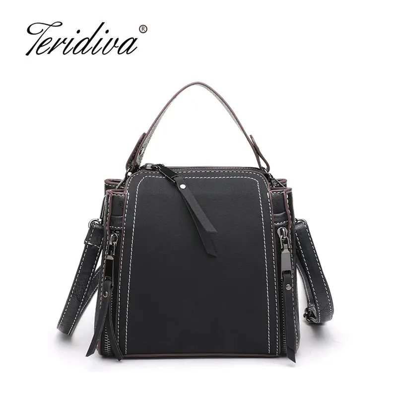 

Teridiva 2018 Spring Sumer Handbag Small Bucket Handbag Nubuck Women Shoulder Bag Vintage Bags Ladies Cross Boby Messenger Purse