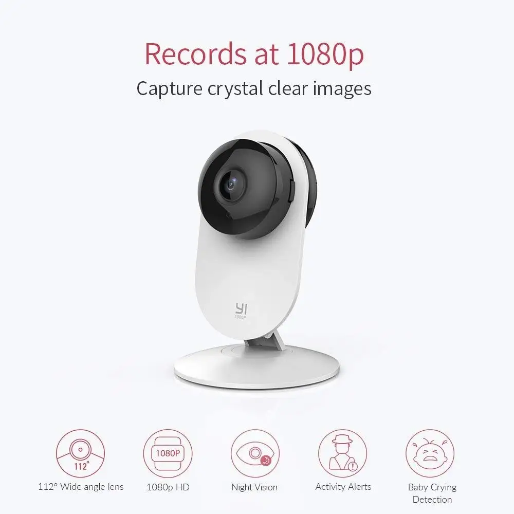 Домашняя камера YI 1080p Home Camera 2 Двусторонняя аудиосвязь Обнаружение движения