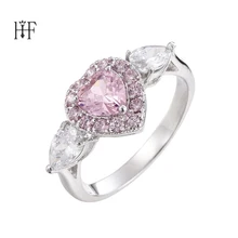 Богемное кольцо в форме сердца, простые свадебные кольца для пар, бижутерия для мужчин или женщин, подарок, Розовые ювелирные изделия с кристаллами для женщин и девочек, joyas