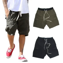 Модные новые мужские шорты в стиле хип-хоп, уличная одежда, одежда большого размера, повседневные шорты с карманами, шорты-шаровары, уличная одежда