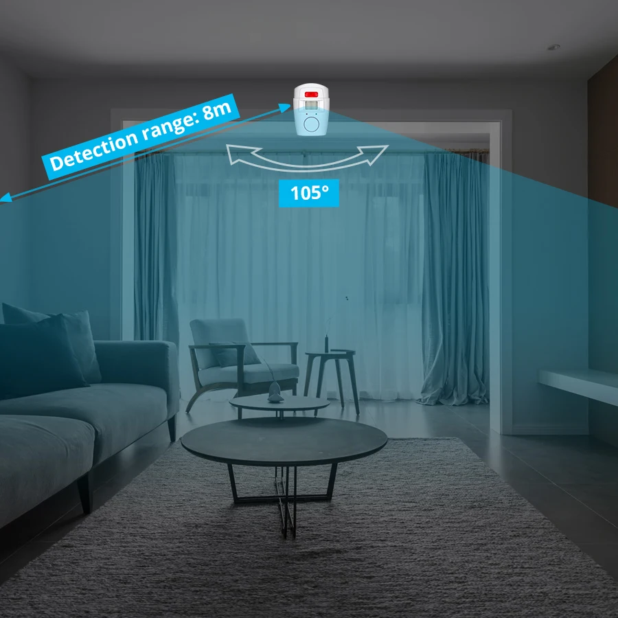 Seguridad del Hogar PIR MP alerta Sensor infrarrojo Detector de movimiento antirrobo Monitor de alarma sistema de alarma inalámbrico + 2 control remoto controlador