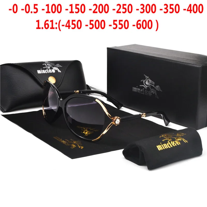 2019 Custom Made Myopia Minus Prescription blue Lens Sunglasses Women Designer Optical Fashion Polarized Sun Glasses NX | Аксессуары для
