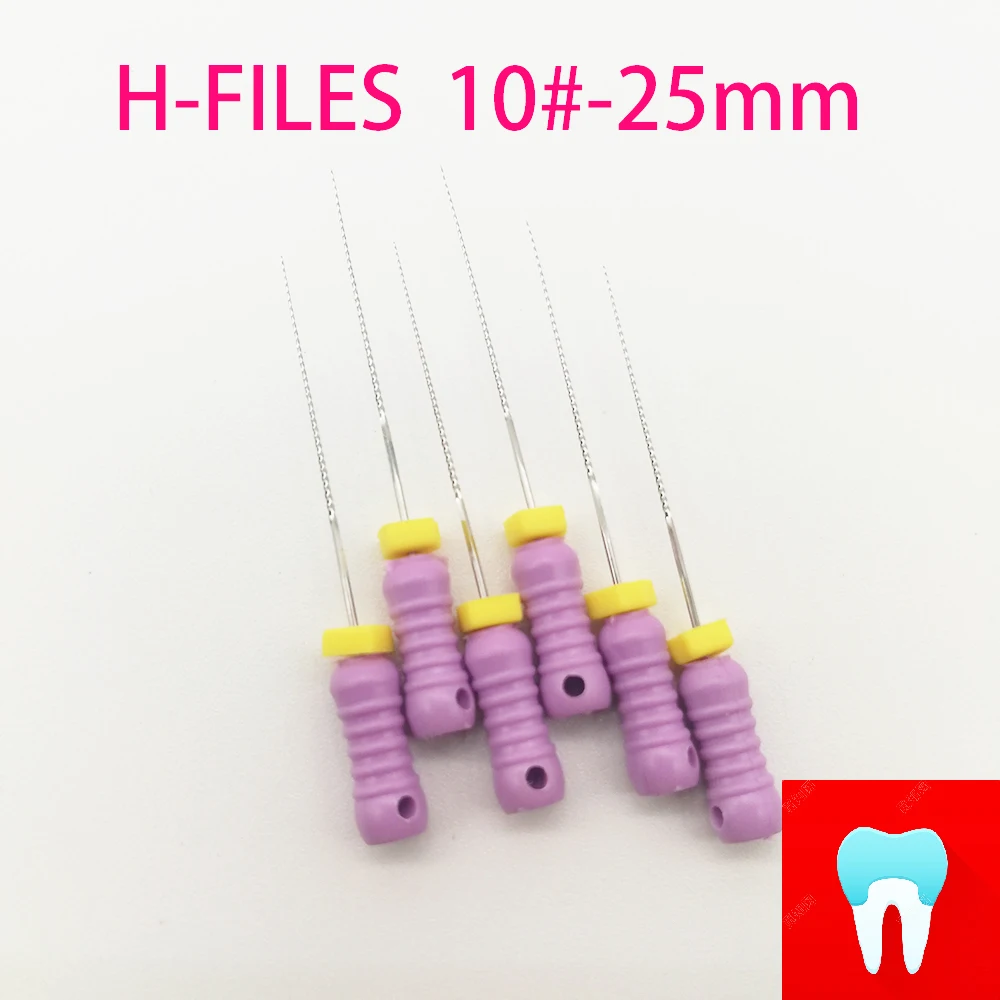 

6pcs 10#-25mm Dental Protaper Files H Root Canal Dentist Materials Dentistry Instruments Hand Use Stainless Steel H Files