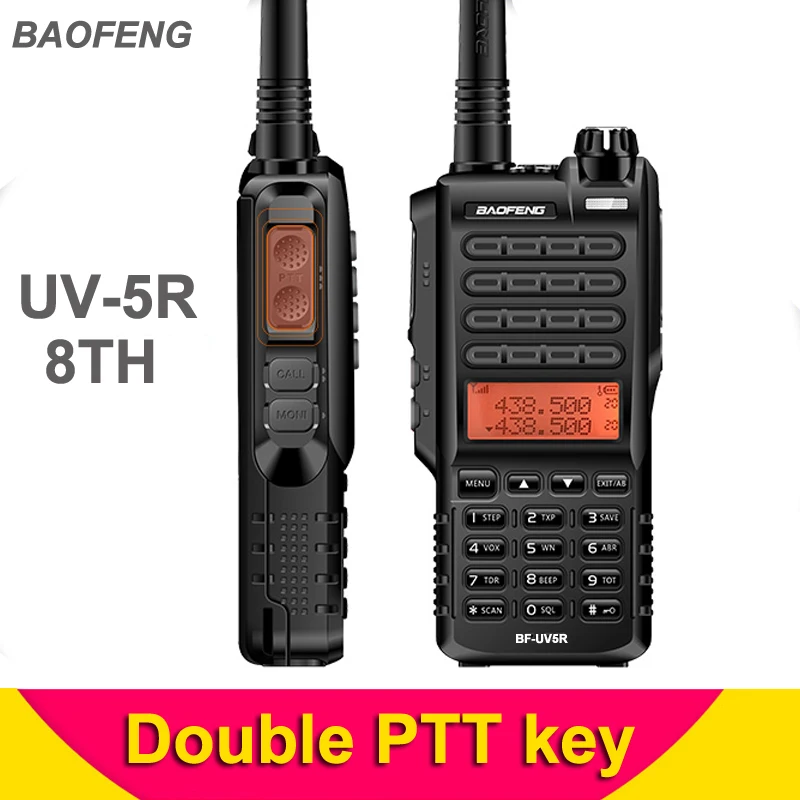 

New Baofeng UV-5R 8th Walkie Talkie Portable Two Way Radio VHF UHF UV Dual Band BF-UV5R Double PTT Key Transceiver