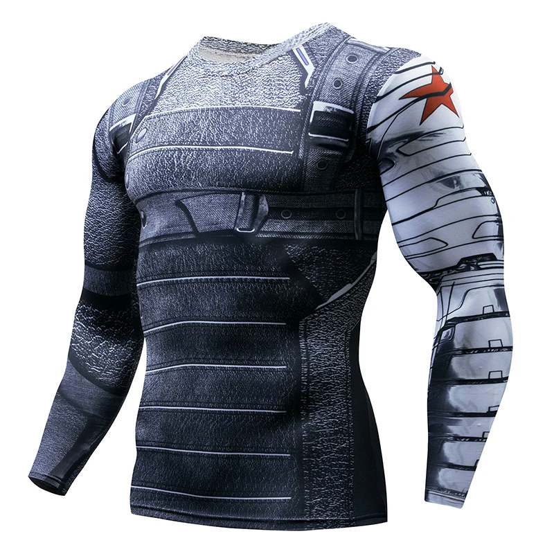 

Avengers 3 / Long Sleeve Spider-Man 3D Print T-Shirt Compression Miracle Men's Role Playing Shirt /Captain America Men's T-Shirt