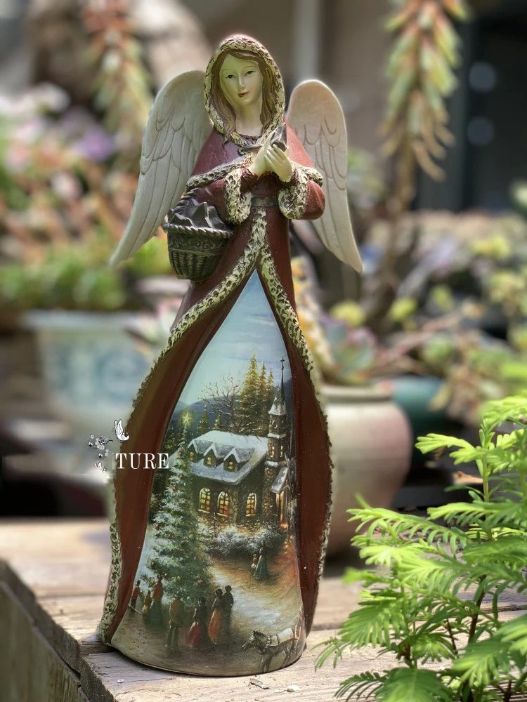 Американская Ретро Смола молитвенный Ангел Ночной светильник украшения для дома садовые украшения Рождественский свадебный подарок креативная фигурка