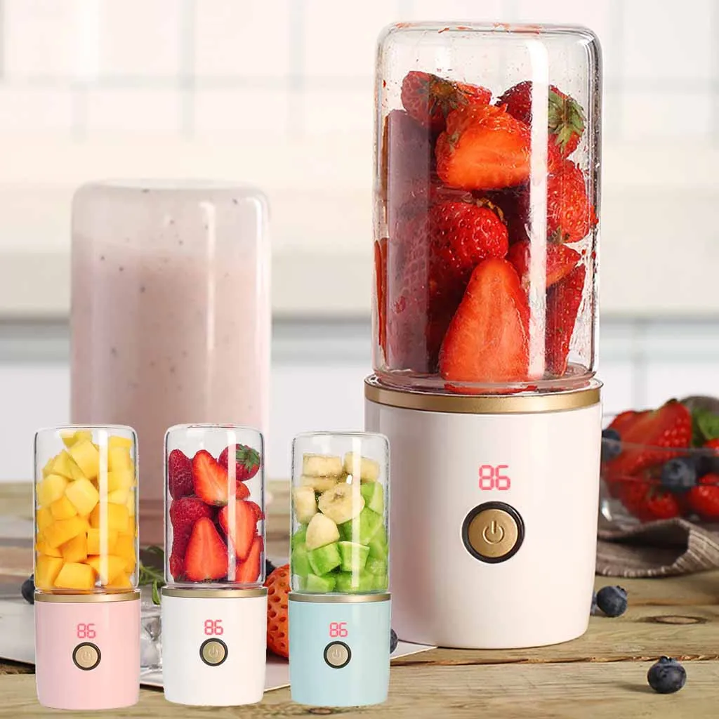 

Fruit Blender 400ML Portable Fruit Blender Rechargeable USB Juicer Cup Bottle L0522