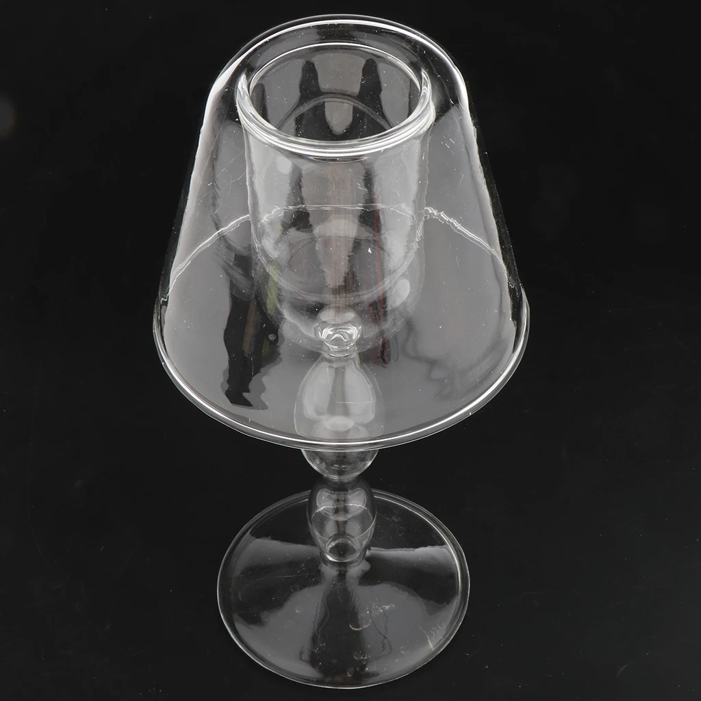 Vintage Candlestick Table Lamp Shape Glass Candelabra Tea Light Holder Clear Candle Holder for Home Decor Wedding Centerpiece