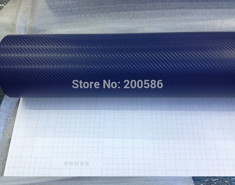Dark Blue 3D Carbon Fibre Vinyl Wrap Car Fiber Sticker Air Release Free