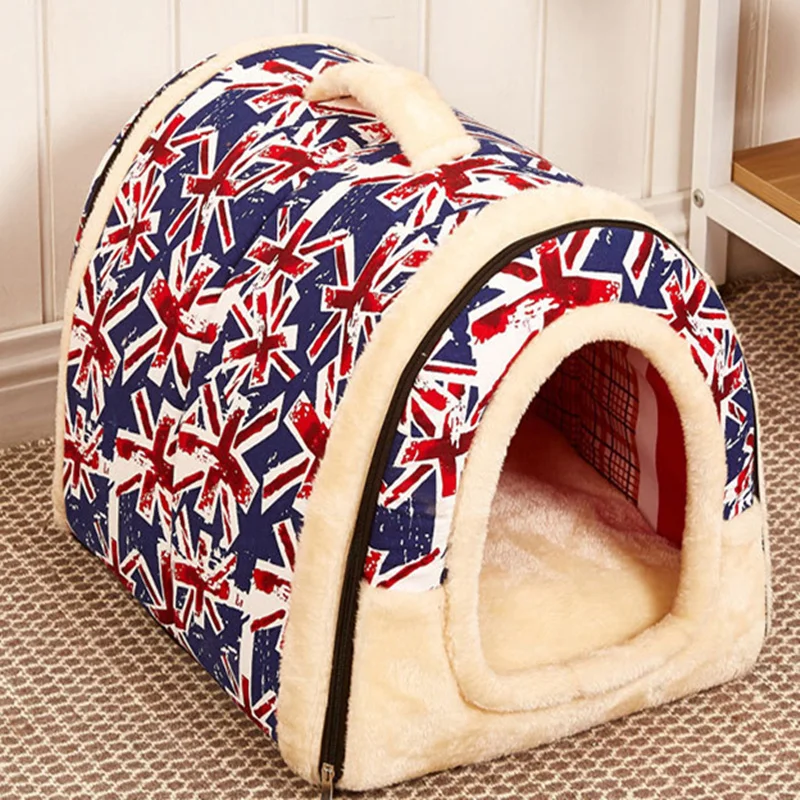 

Vintage Dog House Kennel Nest With Mat Foldable Pet Dog Bed Cat Bed House For Small Medium Dogs Travel Pet Bed Bag Suplies JOO