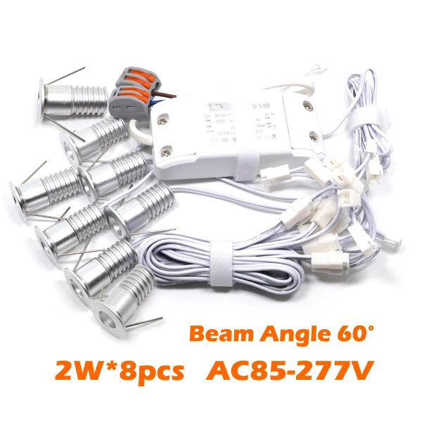 

2W*8pcs/set 2W LED Down Light Lamps Home Decoration Mini Recessed LED Lighting With Driver CE RoHS Certified