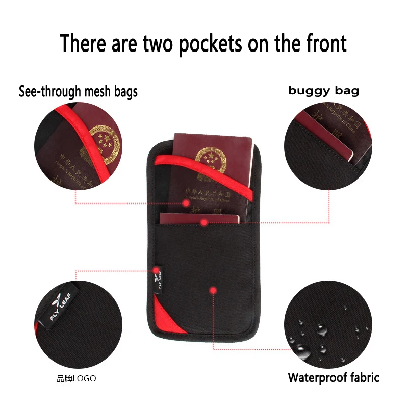 Mega Walker marka wisząca torba na paszport na szyję mężczyźni kobiety Travel Organizer do dokumentów ID etui na karty kredytowe pokrowiec ochronny kartonowe opakowanie