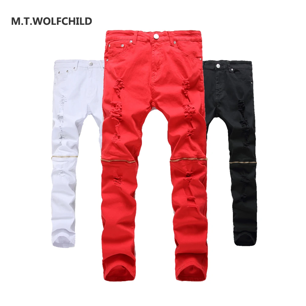 M T WOLFCHILD Fashion 2017 font b Men s b font new font b jeans b