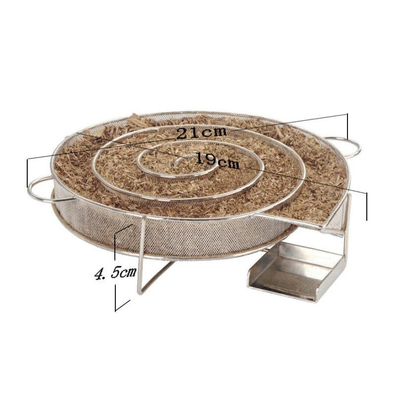 Outdoor Tools Stainless Steel Cold Smoke Smoking Basket Generator Barbecue BBQ Grill Accessories Charcoal Wood Dust Cooking (7)