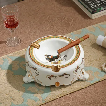 

European luxury luxury ceramic cigar ashtray large living room office bedroom coffee table creative home decoration LO914448