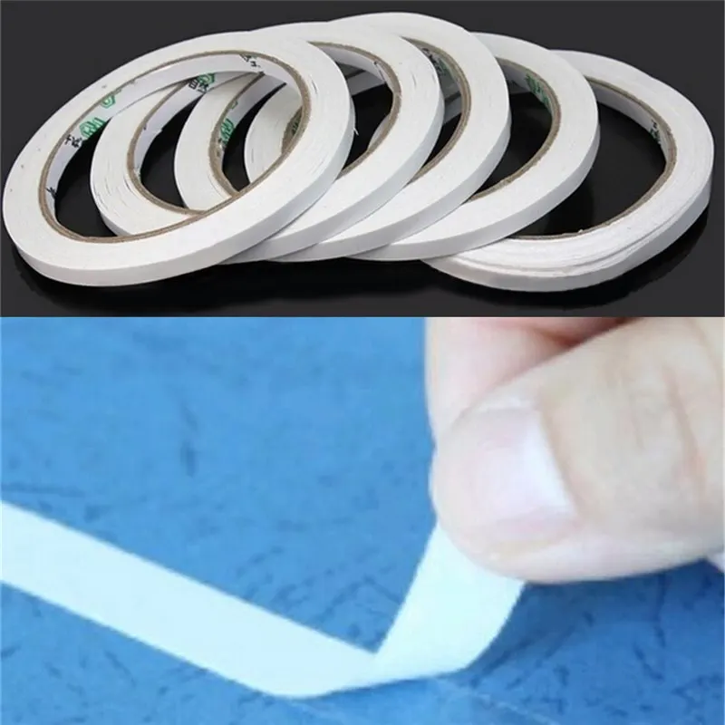 

2 Rolls Hot Powerful Double Faced Adhesive Tape paper Double Sided Tape For Mounting Fixing Pad Sticky For Office