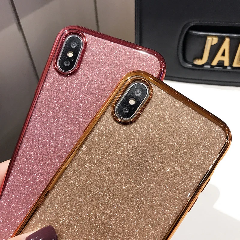 Модный Блестящий чехол для iPhone X 6 6S 7 8 Plus роскошный мягкий из ТПУ XS MAX XR 7plus задняя