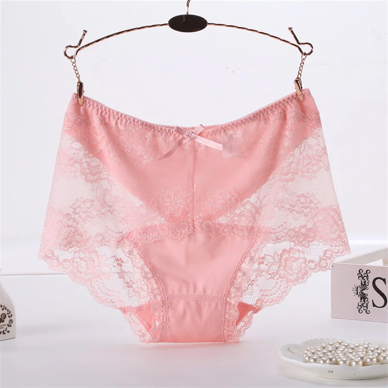 High Waist Large Size Panties Women Underwear Sexy Lace Transparent Big Plus Size Briefs Female Underpants Lingerie Xxxl XxxxL 0 (12)