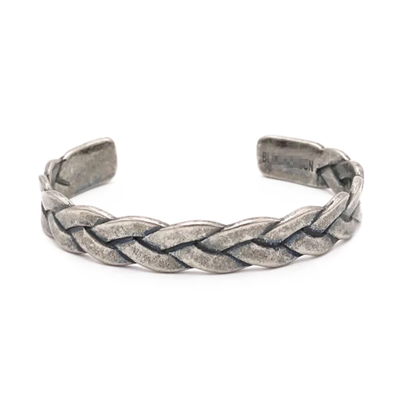 

Cuff Bracelets Stainless Steel Bracelet Bangles Titanium Metal Cuff Bracelet Open Twisted Braiding Bangle for Men Accessories